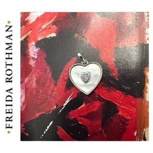 Freida Rothman Sterling Silver Mother of Pearl and Rhodium Beveled Bezel Pendant